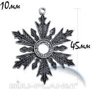 МЕТАЛНА ОСНОВА за кабошон 10mm СНЕЖИНКА No5057