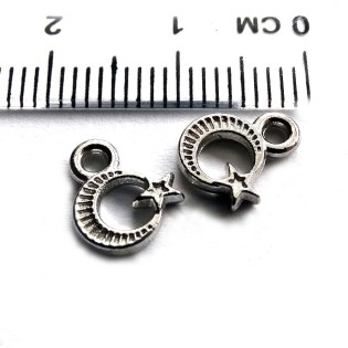 Луна висулка със звезда m016 -10бр